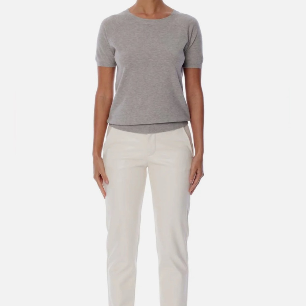 LBLC Dove Grey Alex Short‎ Sleeve 100% Viscose Sweater Top